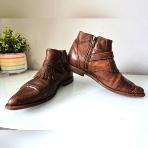 Bed Stu Brown Leather Ankle Boots. Size 9